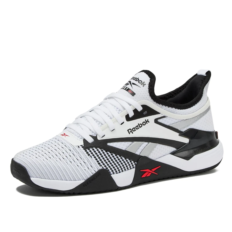 Reebok Unisex Nano Court Trainers, Black White Energy Red, 10 UK