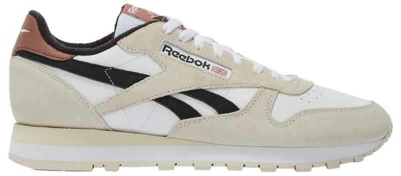 Reebok Unisex Classic Leather Trainers, White/Sand/Black, 38.5 EU, White Sand Black, 6.5 UK