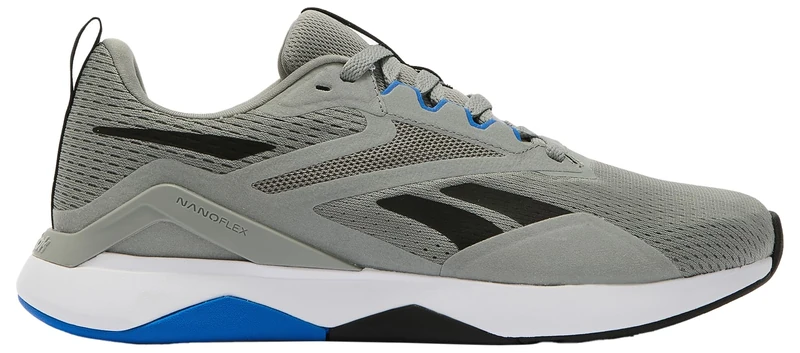 Reebok Men's Nanoflex 2 Trainers, Grey 3 Black Optimum Blue, 10.5 UK