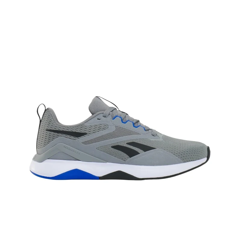 Reebok Men's Nanoflex 2 Trainers, Grey 3 Black Optimum Blue, 8.5 UK