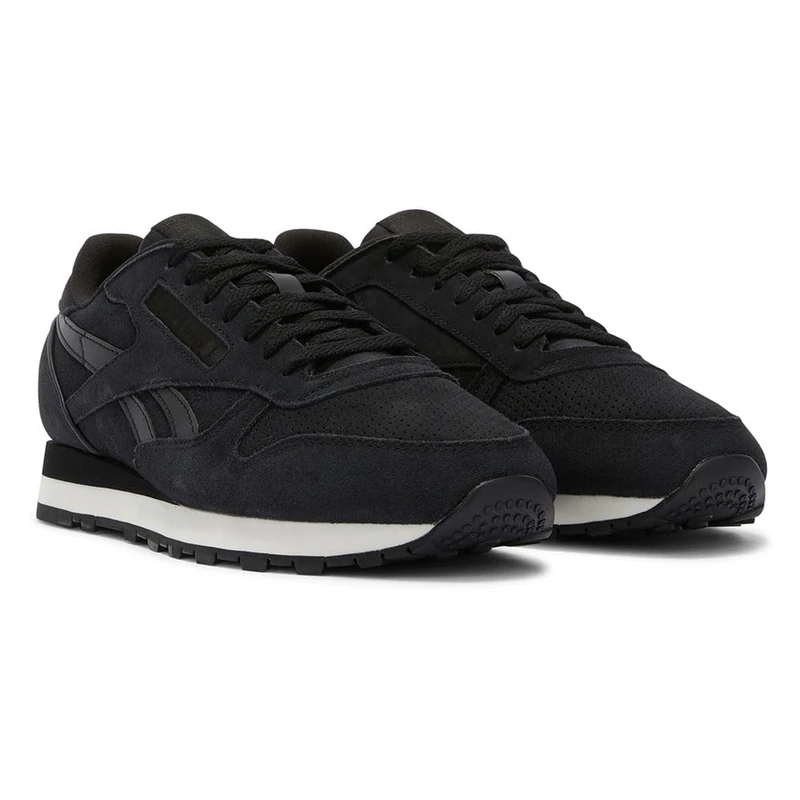 Reebok Unisex Classic Leather Trainers, Black/Washed Black/White, 44.5 EU, Black Washed Black White, 10.5 UK