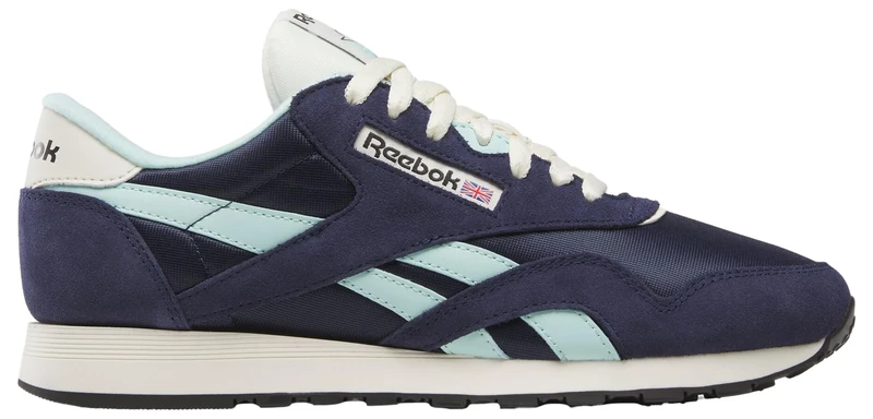 Reebok Men's Classic Nylon Sneaker, Vector Navy Glitch Aqua Vintage Chalk, 10.5 UK