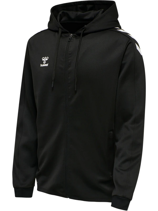 hummel hmlCORE XK Poly Zip Hood Sweat, Black/Black, S