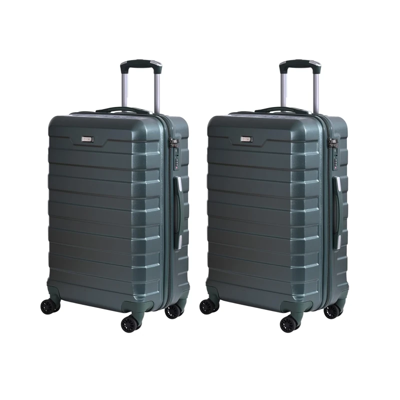 RMW Suitcase Large Medium Cabin Size | Hard Shell | Lightweight | 4 Dual Spinner Wheels | Trolley Luggage Suitcase | Hold Check in Luggage | TSA Combination Lock (Dark Green, Cabin 20" X 2)