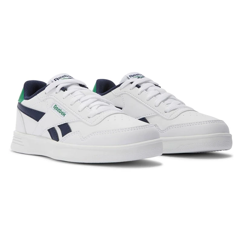 Reebok Boy's Court Advance Sneaker, FTWRWHITE/VECTORNAVY/GLENGREEN, 3