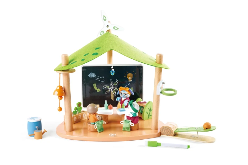 Hape Green School Playset - Sustainability Learning with Green Energy & Water Conservation, Ages 3+