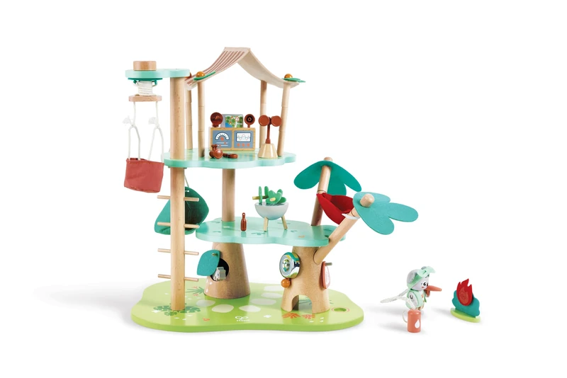 Hape Kiki's Treehouse HQ – Eco-Friendly Forest Rescue Playset, Fire Safety Roleplay, Ages 3+