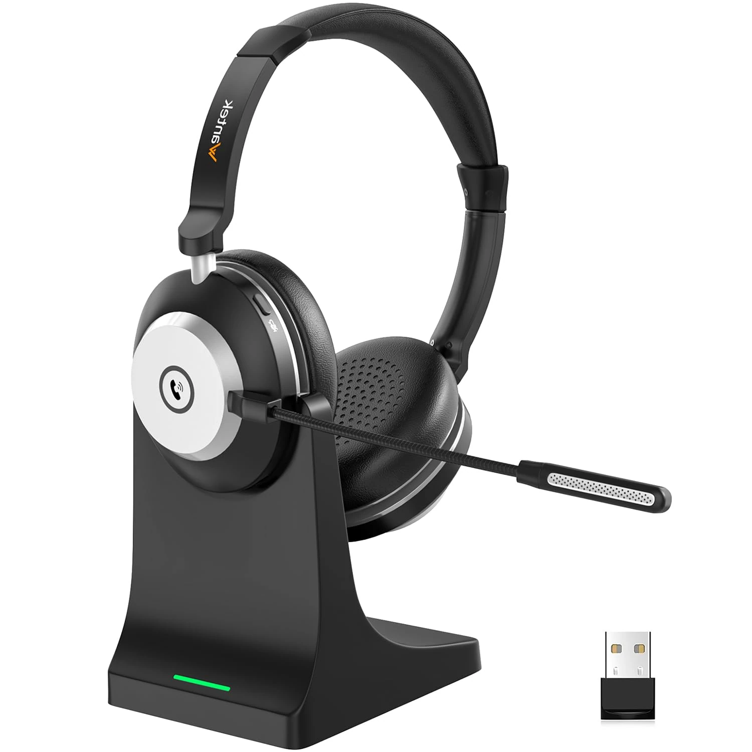 Wantek Wireless Headset with Microphone for PC Bluetooth Headset with Noise Canceling Microphone