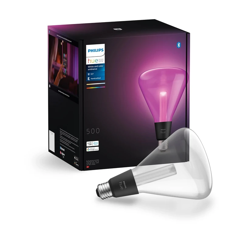 Philips Hue Lightguide Triangle Smart Bulb, White and Color Light, Bluetooth Compatible, Voice Control with Alexa, Apple Home & Google Assistant - Image 1