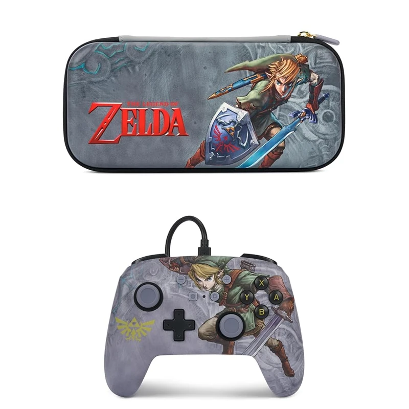 PowerA Slim Case for Nintendo Switch Systems - Intrepid Link & Wired Controller for Nintendo Switch - Valiant Link - Image 1