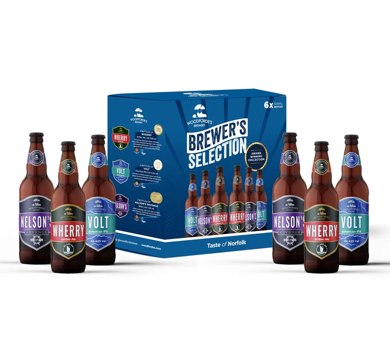 Woodforde's Brewers Mixed Selection 6 x 500ml Bottled Ales Pack
