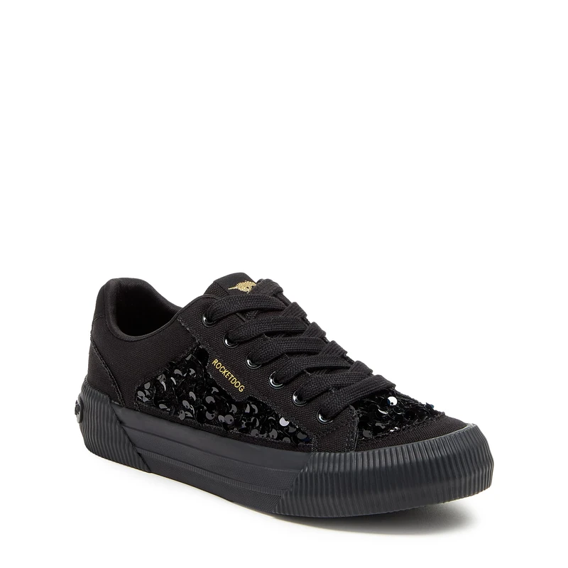 Rocket Dog Women's Cheery Comfort Plush Foam Sneaker, Sequin Black, 6 UK - Image 1