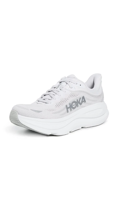 HOKA Women's Bondi 9 Sneaker, Stardust/Silver, 5 UK