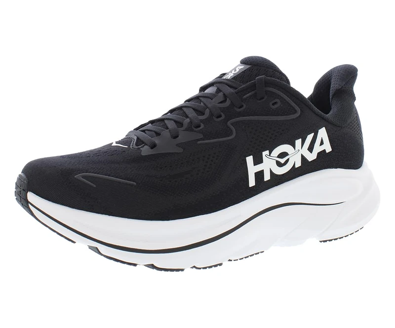 Hoka ONE ONE 1162032-BWHT Clifton 10 Wide Men Black/White UK 12.5