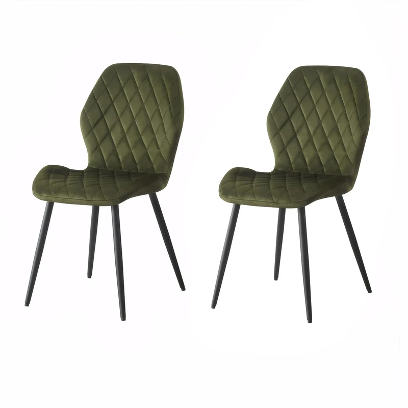 Weegstok Velvet Dining Chairs Set of 2 Kitchen Chairs Dining Room Lounge Reception Chairs with Metal Legs for Living Room Bedroom,Sage green
