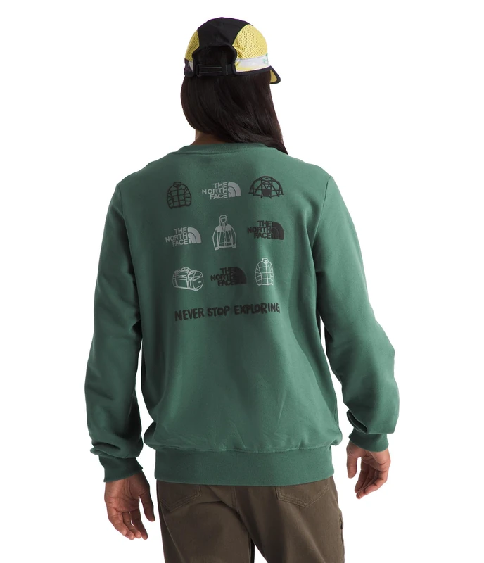 The North Face Men's Outdoor Graphic Crew Sweatshirt, Duck Green, XL