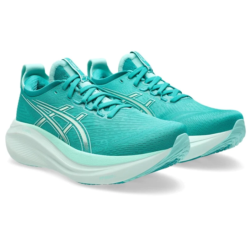 ASICS Womens Gel-Nimbus 27 Sneaker, Wave Teal Illuminate Mint, 8 UK