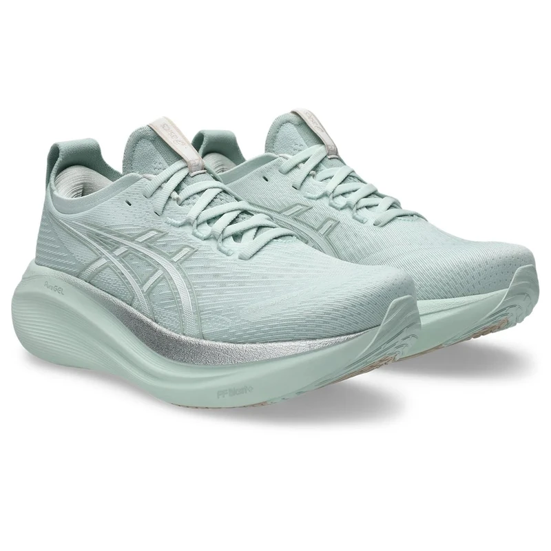 ASICS Womens Gel-Nimbus 27 Sneaker, Pure Aqua White, 7.5 UK