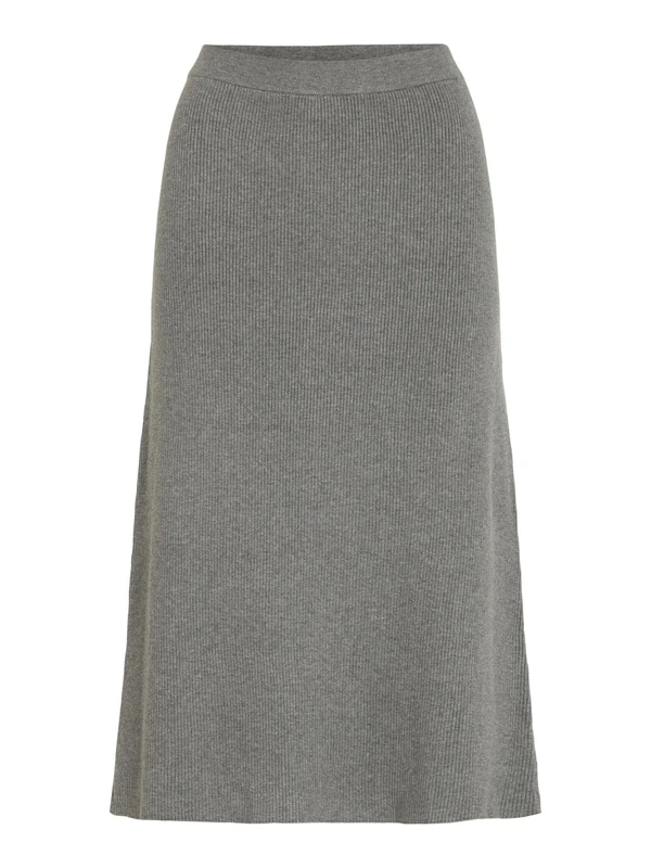 Vila Women's Vicomfy A-line Knit Skirt-Noos, Medium Grey Melange, M