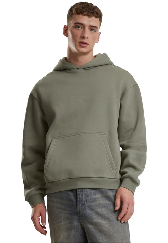 Urban Classics Men's Fluffy Hoodie, Casual Hoodie for Men, Oversize Fit, Sizes S-5XL, Paleolive, XXXL