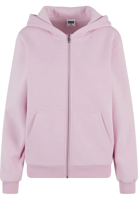 Urban Classics Women's Hooded Pullover, Fluffy Zip Hoodie, Fluffy Hoodie with Zip for Women, Loose Fit, Soft pink, XXXXXL - Image 1
