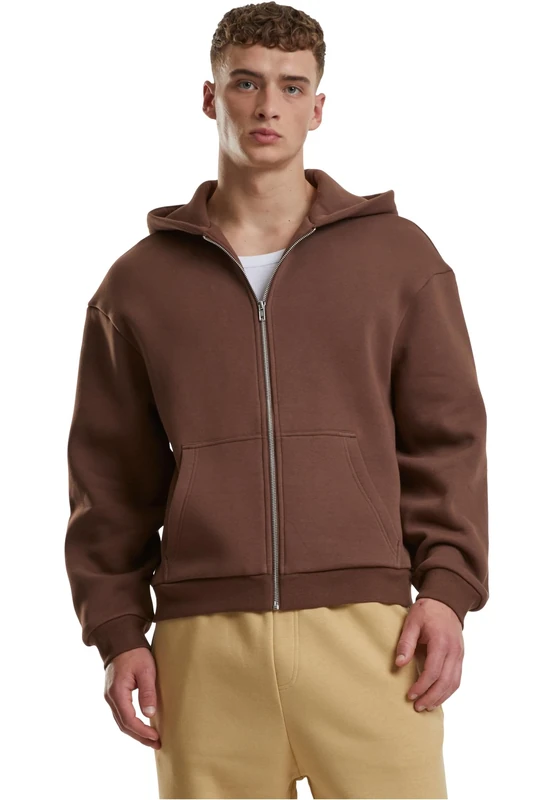 Urban Classics Men's Tb7284-fluffy Zip Hoody Sweatshirt, Chocolatebrown, S