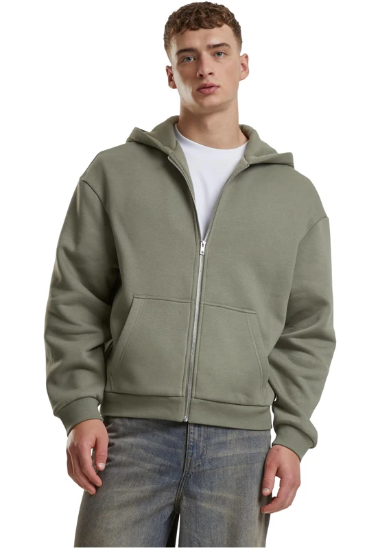 Urban Classics Women's Boxy Zip Hoodie, Paleolive, S