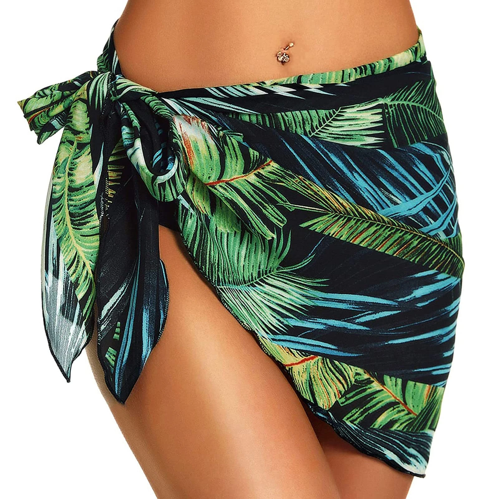 Teogneot Beach Wrap Sarong, Beach Cover up and Wraps for Women Holiday Beach Wear Cover, Ladies Beach Wrap Skirts(Green)