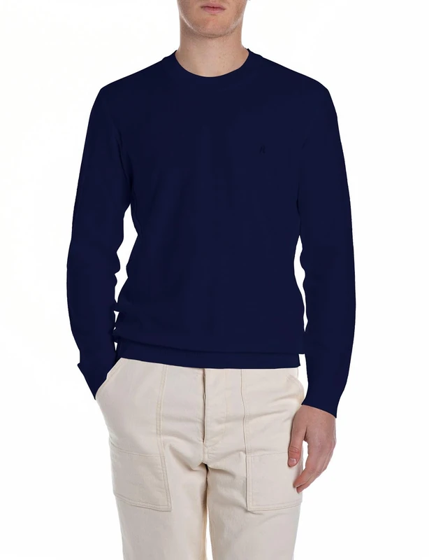 Replay Men's Regular Fit Pullover with Crew Neck Made of Cotton, 782 Stone Blue, XXXL