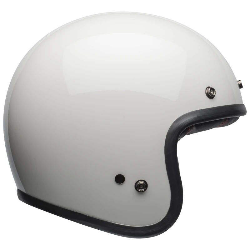 Bell Custom 500 Solid ECE – Motorcycle Helmet ECE 22.06 Certified – Vintage Helmet – Fiberglass Helmet with IONIC+ Padding – Quick Drying – Fiberglass Shell – Vintage White, Size: L
