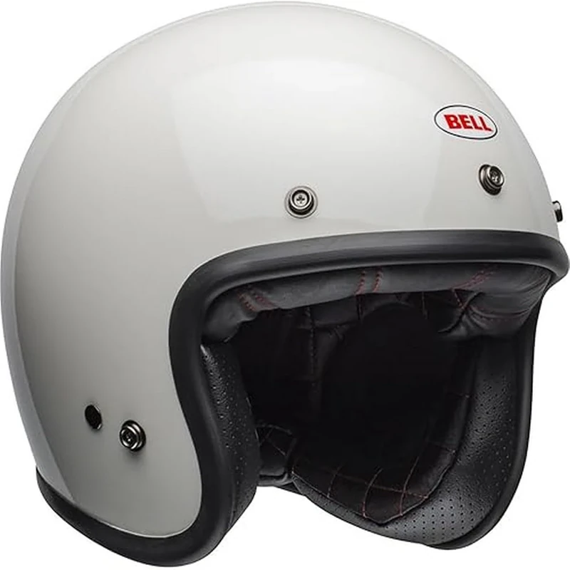 Bell Custom 500 Solid ECE – Motorcycle Helmet ECE 22.06 Certified – Vintage Helmet – Fiberglass Helmet with IONIC+ Padding – Fiberglass Shell – Comfort Liner – Vintage White, Size: S