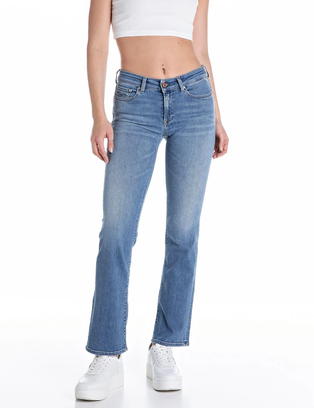 Replay Women's New Luz Bootcut Jeans, 009 Medium Blue, 27W x 30L