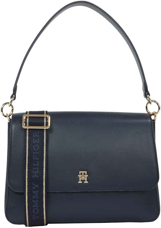 Tommy Hilfiger Women's Joy Shoulder Bag with Logo, Blue (Space Blue), One Size