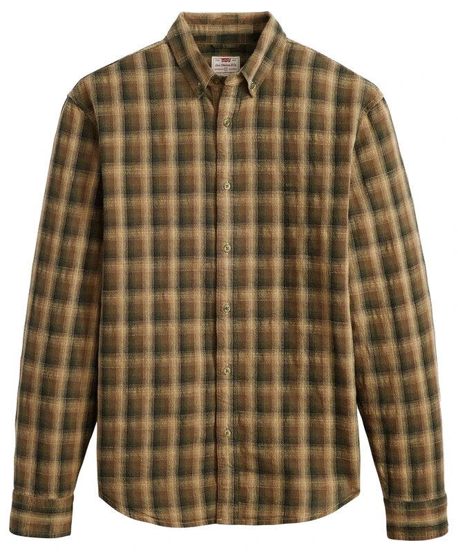 Levi's Men's Authentic Button Down Shirt, Yuri Plaid Kelp, XS