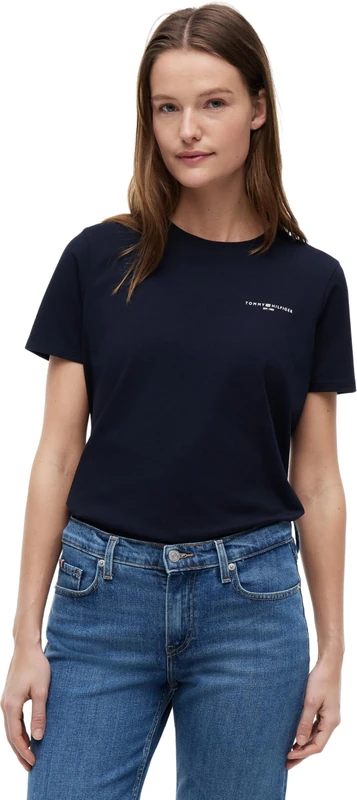 Tommy Hilfiger Women’s Short Sleeve T-Shirt 1985 Crew Neck, Blue (Nos Desert Sky), XXL - Image 1