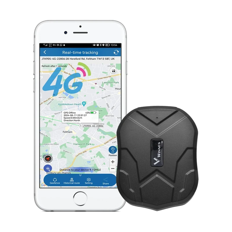 Winnes 4G Magnetic GPS Tracker TK905 for Car,Truck Outdoor Real-time Precise Positioning Security Alarms Notification, Waterproof, 5000mAh Long Battery Life,Support iOS Android App