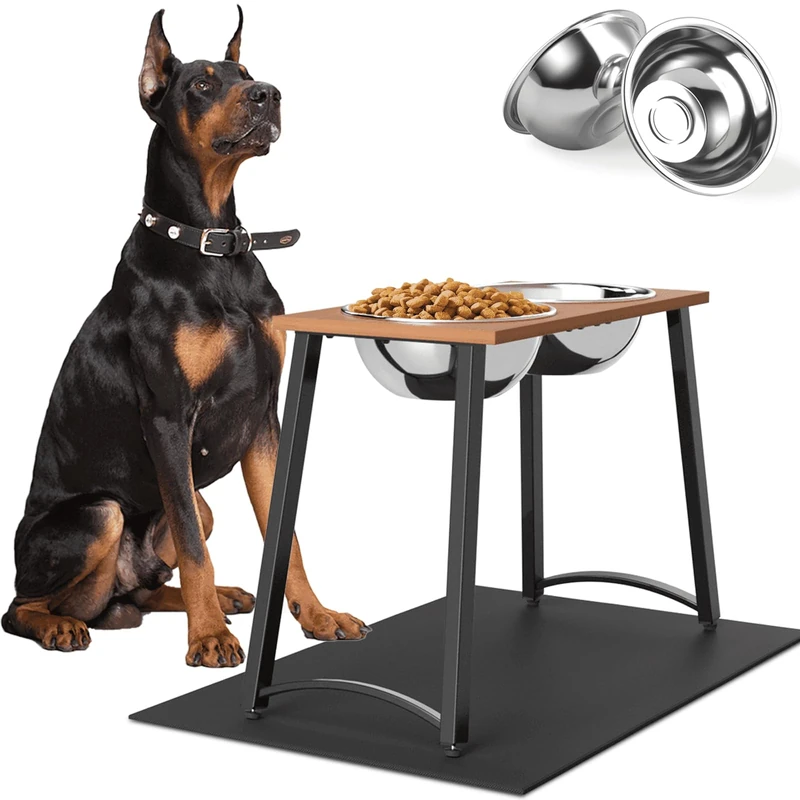 TIDANT Elevated Dog Bowls for Extra Large Breed, with Spill Proof Mat, Two 3000ML(13CUPS) Dog Food & Water Bowls, Stable Raised Dog Bowl, 18.1" Tall Dog Bowl Stand for XX Large Dogs - Image 1