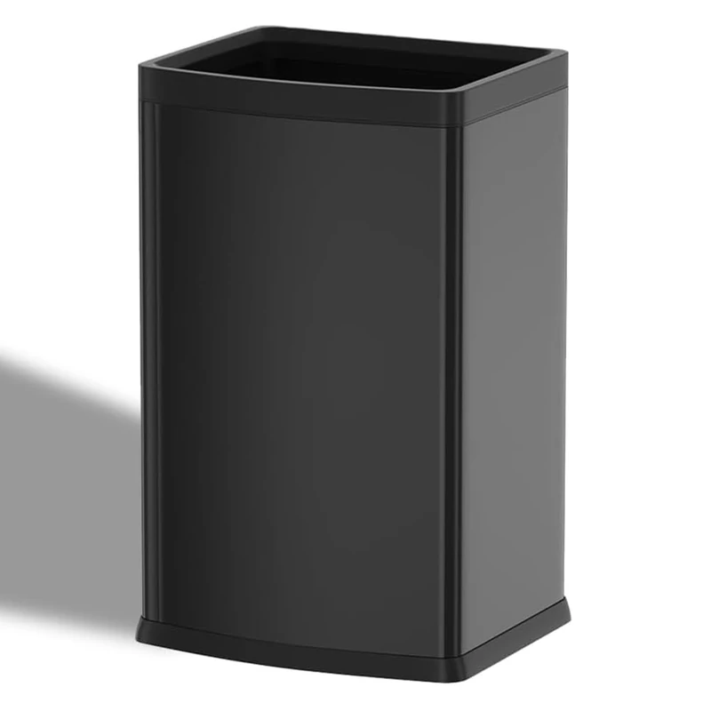 YOJIA Square Trash can, Bathroom Trash can, Kitchen, Office, Household Trash can,4gallons/15L,Double Layer.… (25L Black)