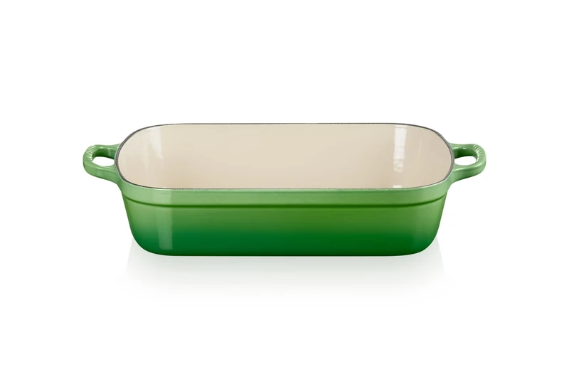 Le Creuset Signature 20184334082422 Cast Iron Roasting Pan 33 cm Rectangular Suitable for All Hobs and Induction Capacity 4.9 L 3.85 kg Bamboo Green