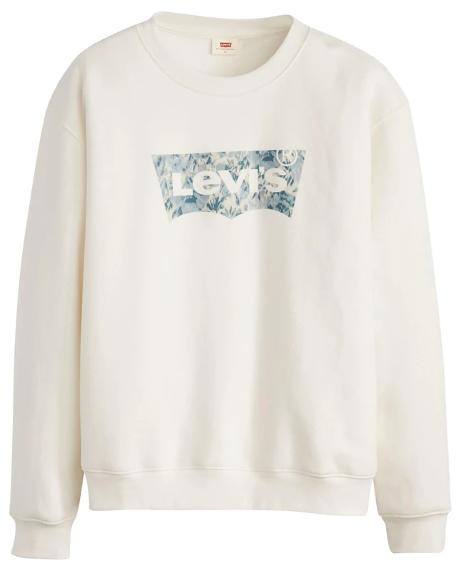 Levi's Women's Everyday Crew Sweatshirt, Ophelia Floral Bw Fill Egret, XXS