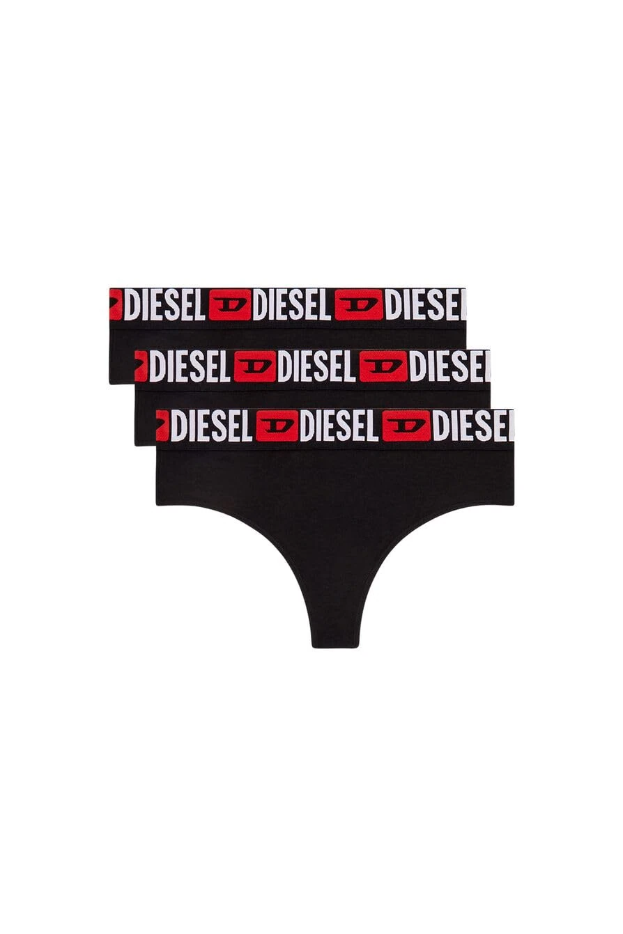 Diesel Women's Ufst-Stars-threepack G-String Panties, Black, S
