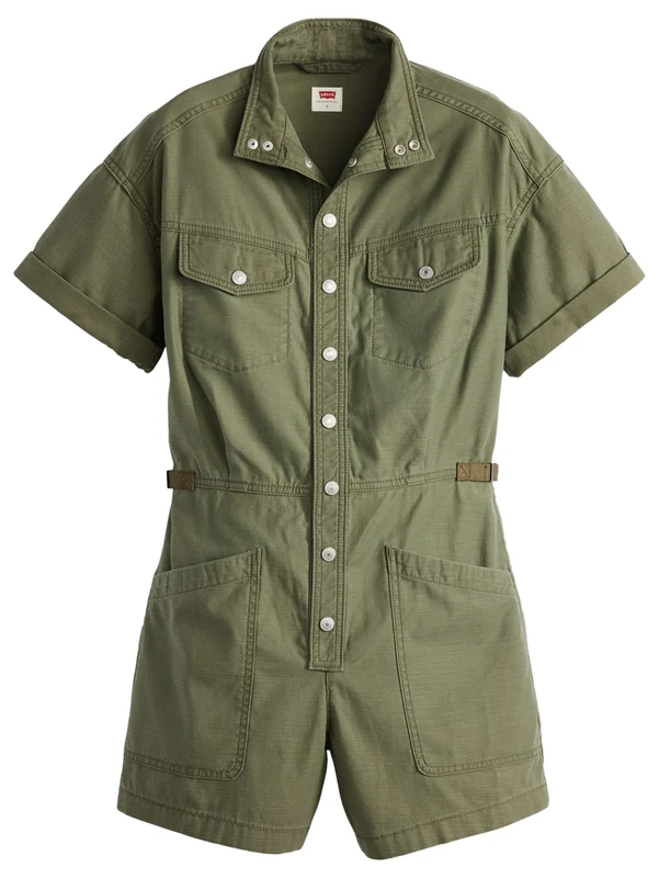 Levi's Women's SS Surplus Romper, olive night, XS