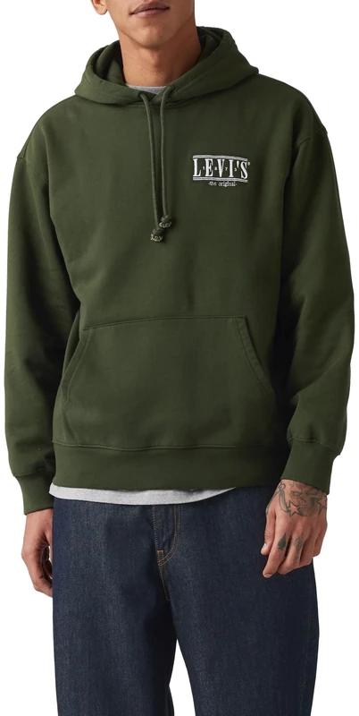 Levi's 38479-0410 Men's Sweatshirts, Serif Logo One Kombu, XS