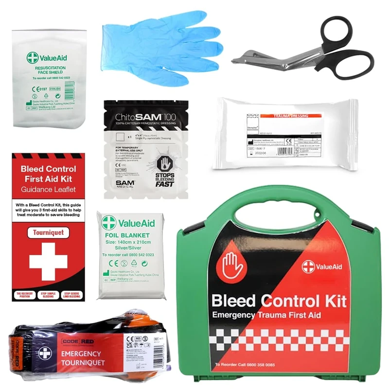 Value Aid Bleed Control Kit - Enhanced with Tourniquet - Hard Case