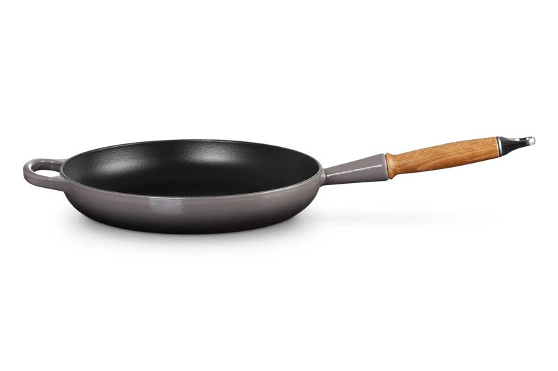 LE CREUSET Signature Flint 20258284440422 Cast Iron Frying Pan with Wooden Handle 28 cm
