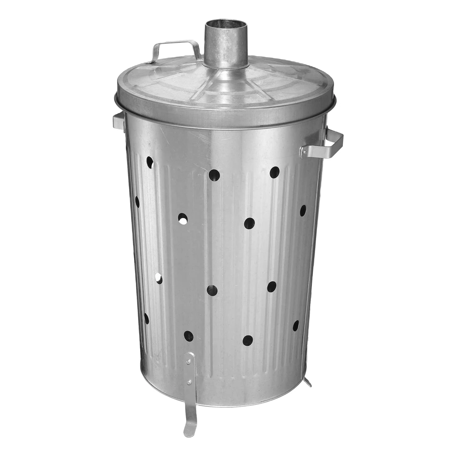 Crystals 90L 90 Litre Incinerator Garden Bins, Wood Burner, Fire Pits for Garden Wood Burning, Rubbish Burning Bins, Galvanised Metal (Garden Incinerator)