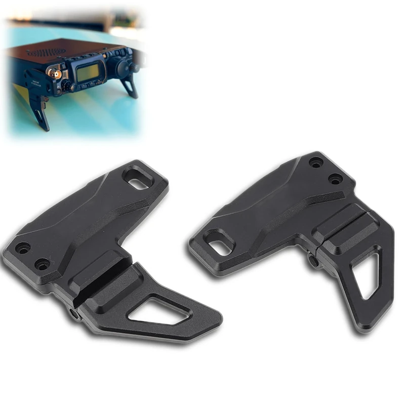 Radio Bracket, Radio Mount Stable Radio Mount Radio Holder Bracket Radio Tripods Aluminum Alloy Anodized Black for FT-818ND 817ND Radio