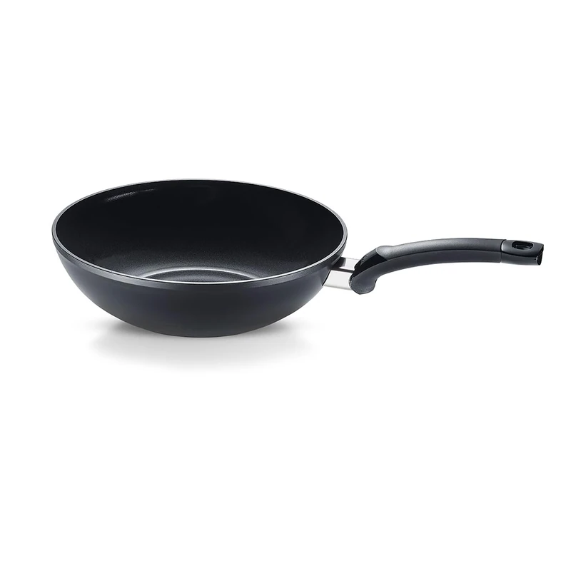 Fissler Ceratal Orbit Black Aluminium Wok (Diameter 28 cm, 3.7 L) Ceramic Frying Pan Coated Non-Stick High Rim Free from PFAS/PTFE Made in Germany - Induction