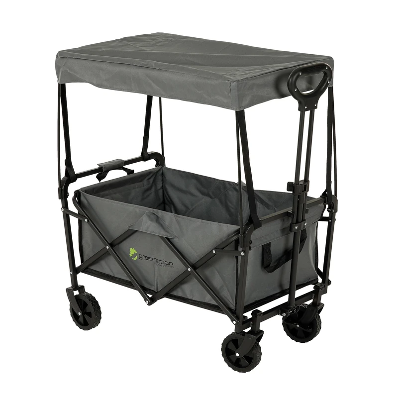 Greemotion Handcart with Roof, Foldable Handcart, Approx. 90 x 103 x 50 cm