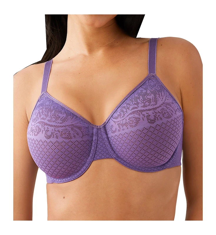 Wacoal Women's Plus Size Visual Effects Unlined Full Coverage Underwire Minimizer Bra, 857210, Grape Compote, 34D